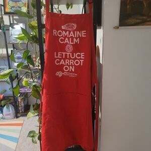 Red Apron with Fun Vegetable Print